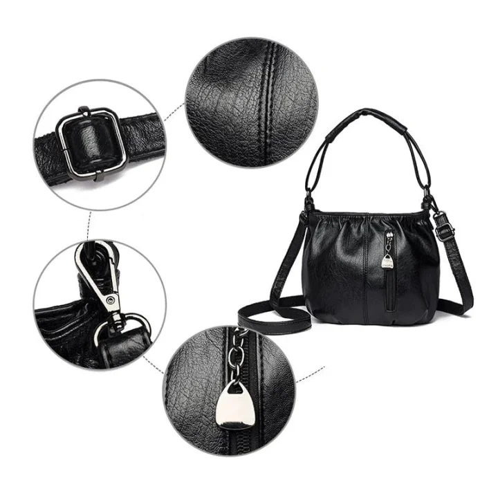 ⏳Time-Limited Special⏰ Pleated Bucket Leather Handbag – Soft Material, Adjustable Strap & Chic Casual Style ✨