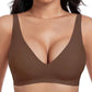 💕 Jelly Wireless Womens Comfortable Wireless Bras Push Up Bra Seamless Tshirts Bras Deep V Everyday Bras