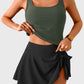 🩱Summer Hot Sale 50% OFF☀️🌊Women's Tummy Control Two Piece Swimsuit High Waisted Tank Top with Swim Skirt