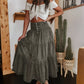 👗 LIMITED-TIME 50% OFF! ✨ Denim Maxi Skirt – High Waist, Tiered, A-Line, Button Front ✨