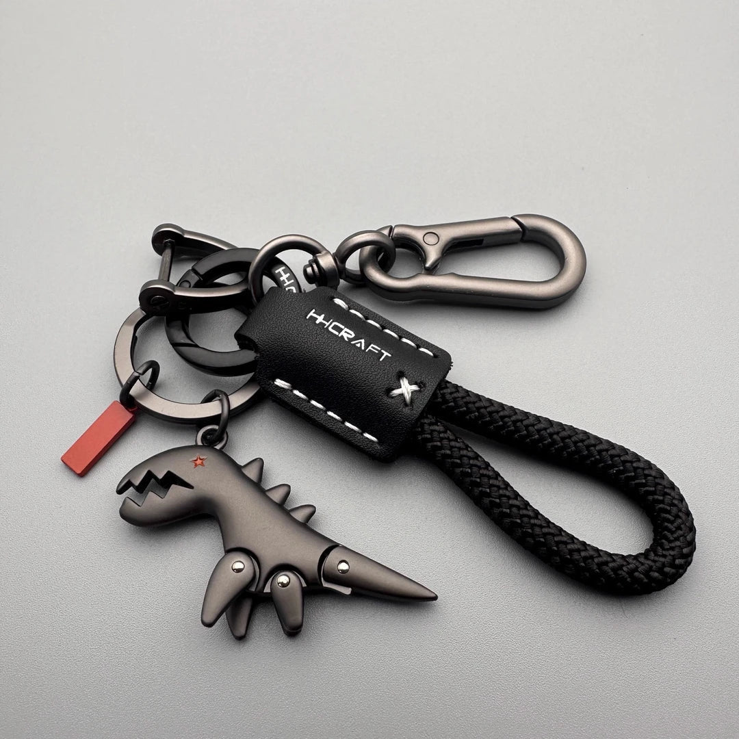 Aluminum Alloy Dinosaur Charm Paired with a Hand-woven Bracelet-🔥Second Item at 40% OFF