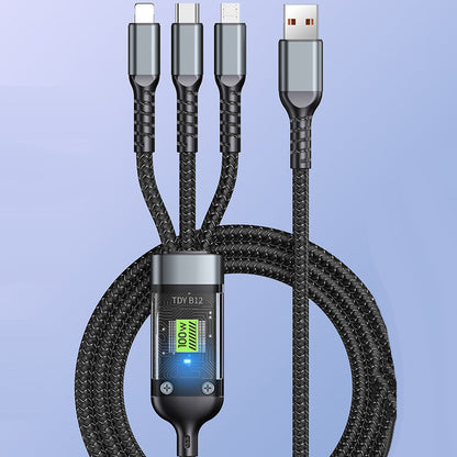 ⚡50% OFF! 3-in-1 Fast Charging Cable - Transparent Glow-in-the-Dark Design for iPhone/Android/Type-C（Never Lose Your Cable Again!）