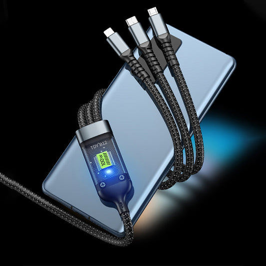 ⚡50% OFF! 3-in-1 Fast Charging Cable - Transparent Glow-in-the-Dark Design for iPhone/Android/Type-C（Never Lose Your Cable Again!）