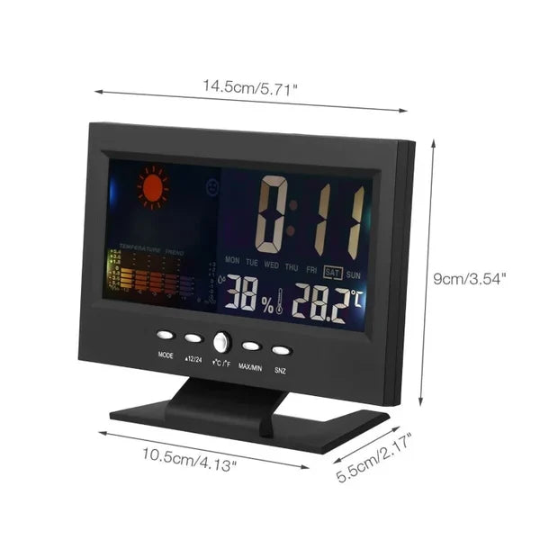 🔥Sale 50%🔥Digital LED Temperature Humidity Monitor Weather Forecast LED Table Alarm Clock