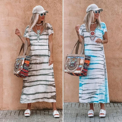 🍃 Loose Fit Long Dress | Breathable V-Neck Summer Maxi Dress