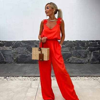 🔥Women's Sleeveless Wide Leg Jumpsuit