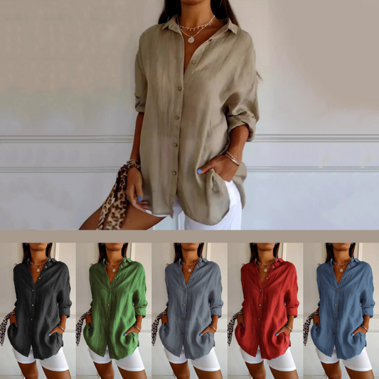 Single lapel classic pleated structure women's shirt