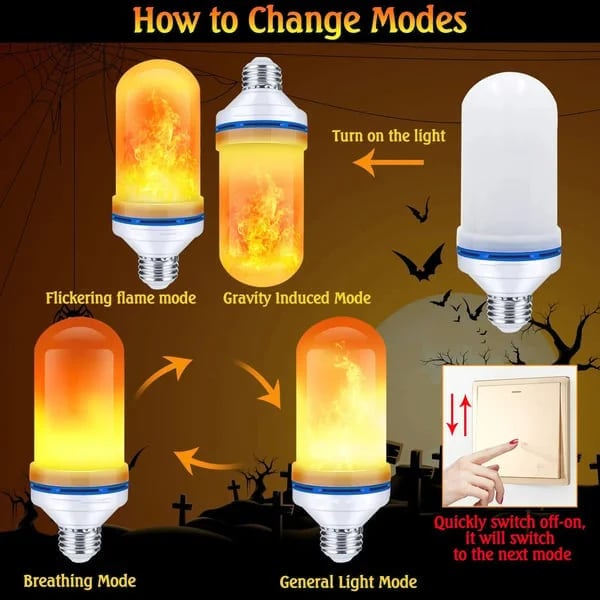 🎃💡2025 HOT Sale 50% OFF🔥LED Flame Light Bulb With Gravity Sensing Effect