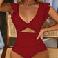 💎 50% OFF! 💎 Sexy Ruffled One-Piece Swimsuit – Flattering Cut, Elegant Details & Confident Beach Style 🌊👙