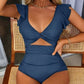 💎 50% OFF! 💎 Sexy Ruffled One-Piece Swimsuit – Flattering Cut, Elegant Details & Confident Beach Style 🌊👙