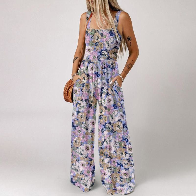 🌼 Women’s Casual Printed Sleeveless Overalls Jumpsuit – Comfortable, Stylish & Effortless Summer Wear 🏖️✨