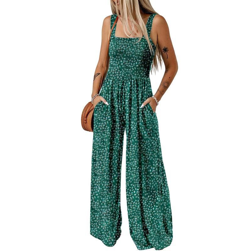 🌼 Women’s Casual Printed Sleeveless Overalls Jumpsuit – Comfortable, Stylish & Effortless Summer Wear 🏖️✨