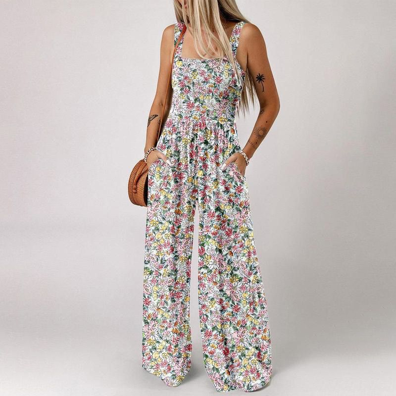 🌼 Women’s Casual Printed Sleeveless Overalls Jumpsuit – Comfortable, Stylish & Effortless Summer Wear 🏖️✨