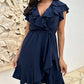 💖LAST DAY SALE 50% OFF💖Women's Elegant Waist Tie V-Neck Ruffle Dress