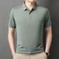 Men's Summer Cool Solid Color Lapel Short Sleeve Top