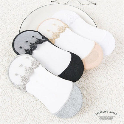 Women's Lace No-Show Non-Slip Socks