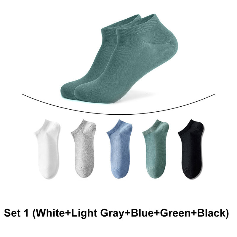 5-Pack Men's Breathable Ankle Socks