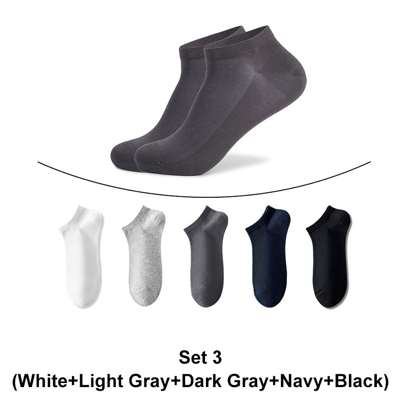5-Pack Men's Breathable Ankle Socks