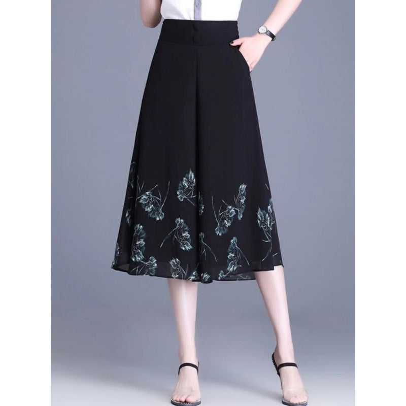 High Waist Floral Wide Leg Casual Pants