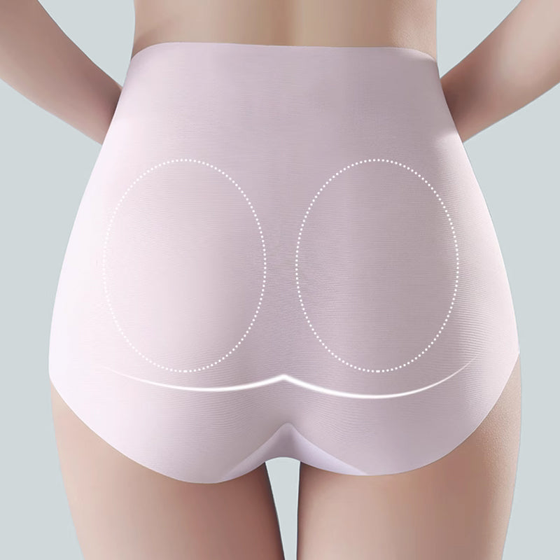 Ultra-thin Ice Silk Seamless High-waist Belly-control Panties
