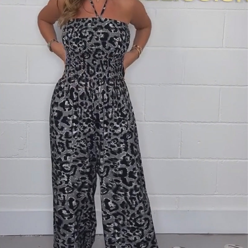🐆LAST DAY SALE 50% OFF🐾Women's Stylish Leopard Print Loose Jumpsuit