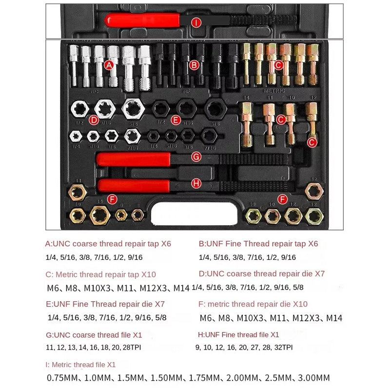 🧰Thread Restorer Kit - Fix Stripped Nuts & Bolts Like New