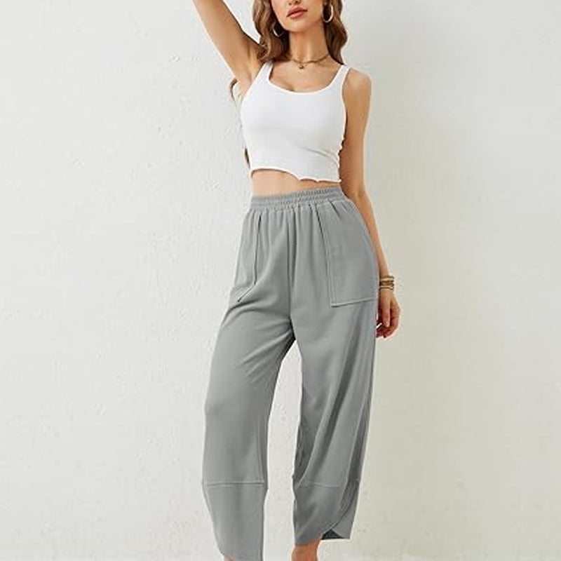 🎉Hot Sale 50% OFF🎉Women's casual ankle trousers with loose fit and elasticated waist