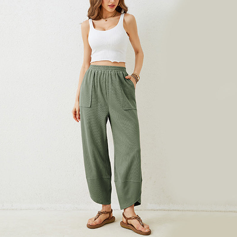 🎉Hot Sale 50% OFF🎉Women's casual ankle trousers with loose fit and elasticated waist