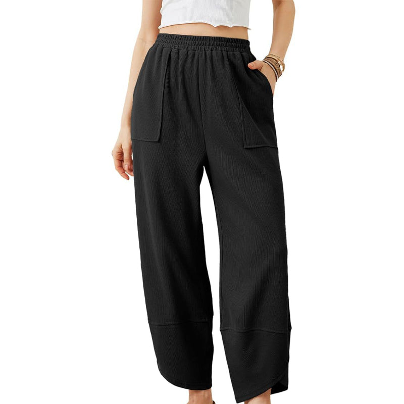 🎉Hot Sale 50% OFF🎉Women's casual ankle trousers with loose fit and elasticated waist
