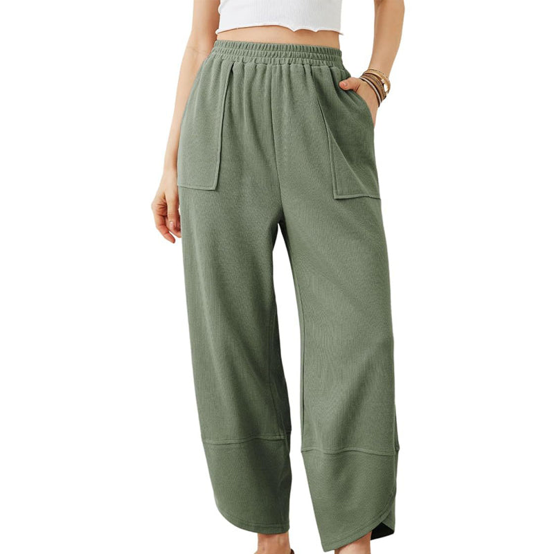 🎉Hot Sale 50% OFF🎉Women's casual ankle trousers with loose fit and elasticated waist