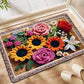 Bathroom Absorbent Non-Slip Knitted Floral Floor Mat