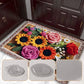 Bathroom Absorbent Non-Slip Knitted Floral Floor Mat