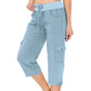 💎 57% OFF! 💎 Multi-Pocket Capri Cargo Pants – Quick-Dry, Water-Repellent & Adjustable Waist (Gray/Khaki/Green/Blue | S–XL) 🌿👖