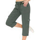 💎 57% OFF! 💎 Multi-Pocket Capri Cargo Pants – Quick-Dry, Water-Repellent & Adjustable Waist (Gray/Khaki/Green/Blue | S–XL) 🌿👖