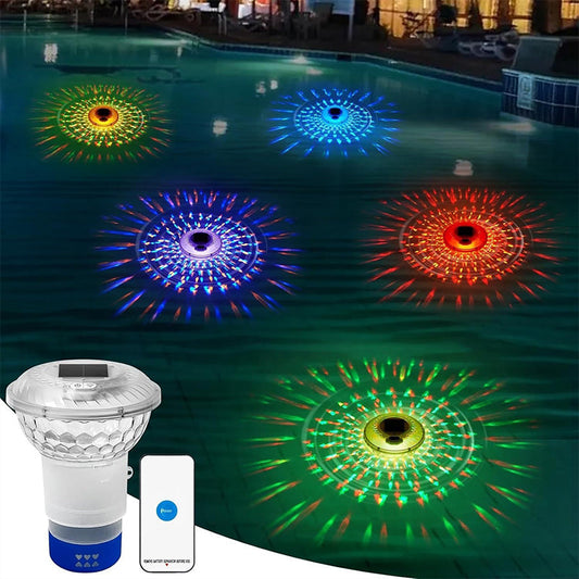 ✨Solar Pool Chlorine Floater with Colorful Lights✨