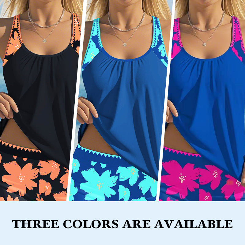 Women's Print Tankini & Shorts 2-Piece Swimwear Set