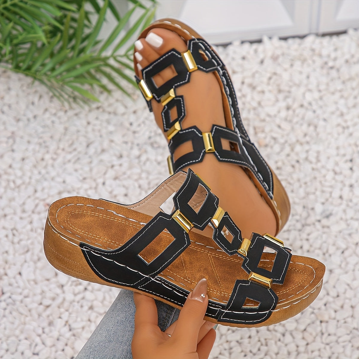 Women's Summer Cut-out & Open-Toe Platform Beach Sandals