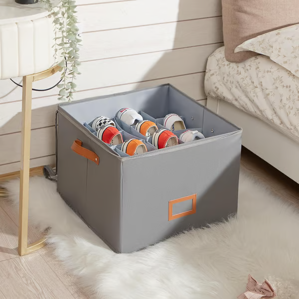 ⏰🔥LIMITED TIME 50% OFF! 👟 Fabric Shoe Organizer Storage Box – Foldable, Large Capacity, Dustproof & Breathable for Closet & Bedroom 🧺✨-UK