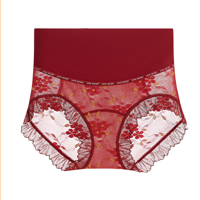 Women's Breathable High Waist Seamless Lace Panties