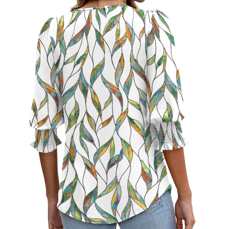 Women’s Casual Three-quarter Sleeve Blouses