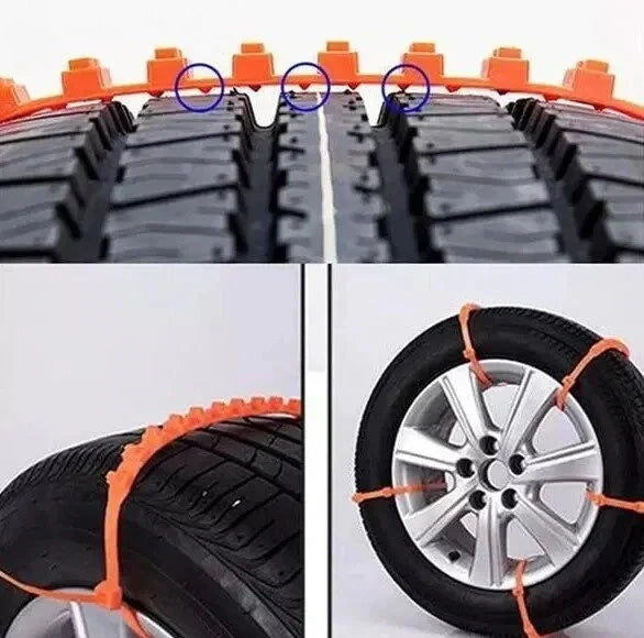 🚗 50% OFF ⏰ Universal Reusable Anti-Skid Nylon Tire Chains – Install in 90s, No Jack Needed! ❄️⛓️