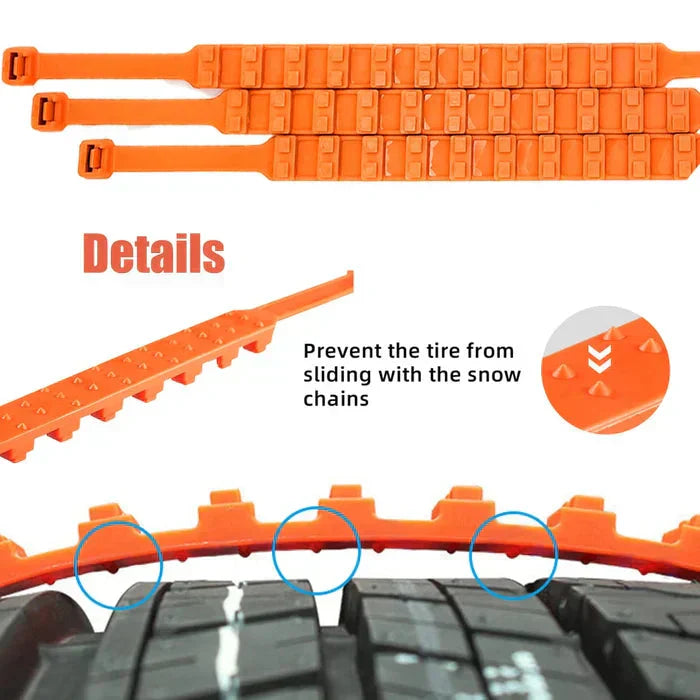 🚗 50% OFF ⏰ Universal Reusable Anti-Skid Nylon Tire Chains – Install in 90s, No Jack Needed! ❄️⛓️