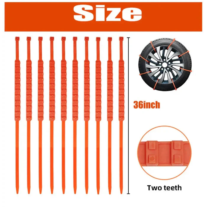 🚗 50% OFF ⏰ Universal Reusable Anti-Skid Nylon Tire Chains – Install in 90s, No Jack Needed! ❄️⛓️