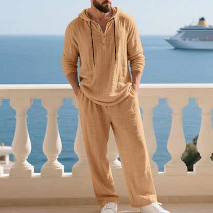 📢📢60% OFF !!!Men's Hooded Casual Loose Top & Pants 2-Piece Set