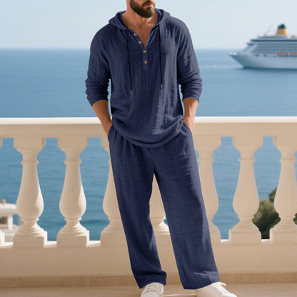 📢📢60% OFF !!!Men's Hooded Casual Loose Top & Pants 2-Piece Set