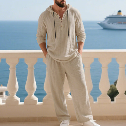 📢📢60% OFF !!!Men's Hooded Casual Loose Top & Pants 2-Piece Set