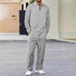 📢📢60%  OFF !! ⏰Men’s Waffle Knit Sweatshirt & Straight-Leg Pants Set