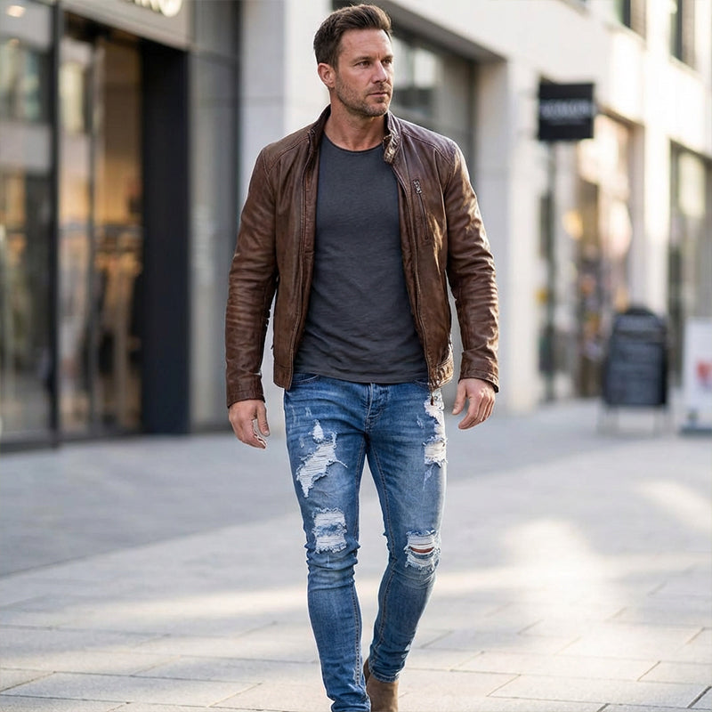 💎 50% OFF! 💎 Stylish Distressed Skinny Jeans for Men – Slim Tapered Fit, Breathable Cotton & Edgy Ripped Details 👖🔥