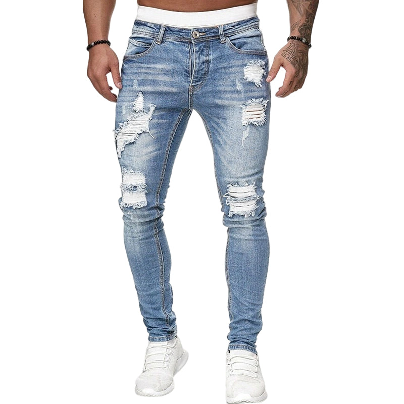 💎 50% OFF! 💎 Stylish Distressed Skinny Jeans for Men – Slim Tapered Fit, Breathable Cotton & Edgy Ripped Details 👖🔥