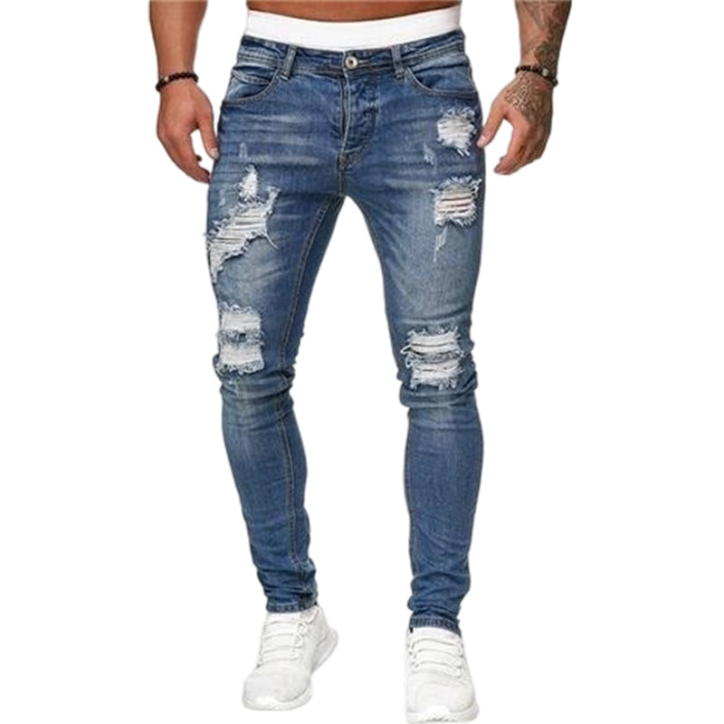 💎 50% OFF! 💎 Stylish Distressed Skinny Jeans for Men – Slim Tapered Fit, Breathable Cotton & Edgy Ripped Details 👖🔥